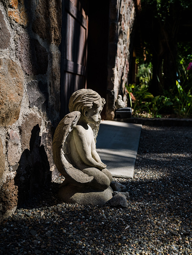 Statue of an angel on B.Wise grounds