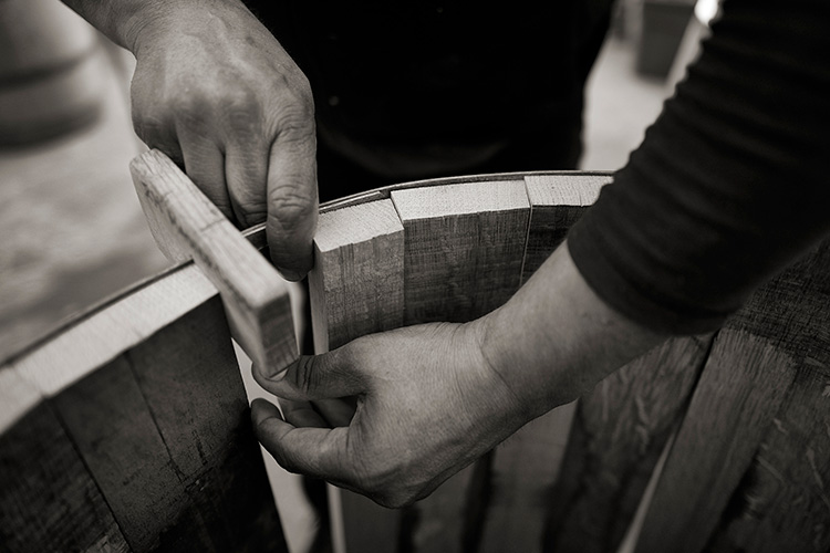 Custom barrel making at B. Wise Vineyards