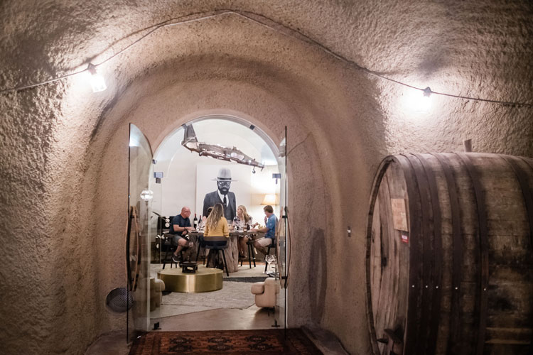 View of large tasting space in the B. Wise Vineyards Estate Cave