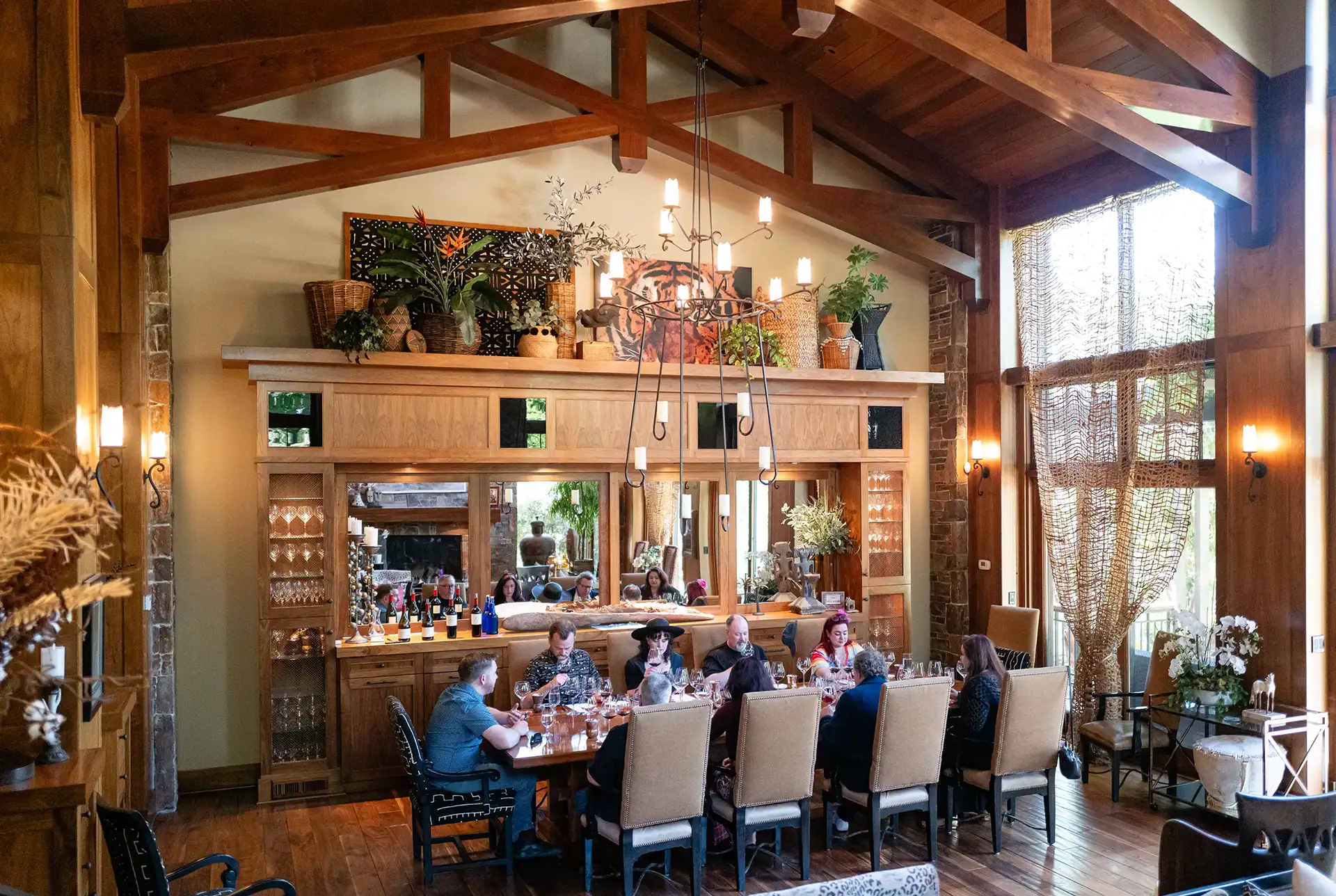 b. wise tasting at the lodge with a table of guests